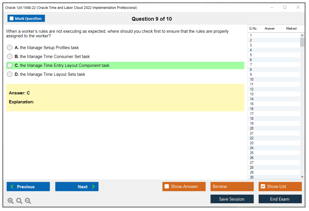 Oracle 1z0-1048-22 (Oracle Time and Labor Cloud 2022 Implementation Professional) Prüfungs-Simulator Test Engine Prüfungs-Dumps 9