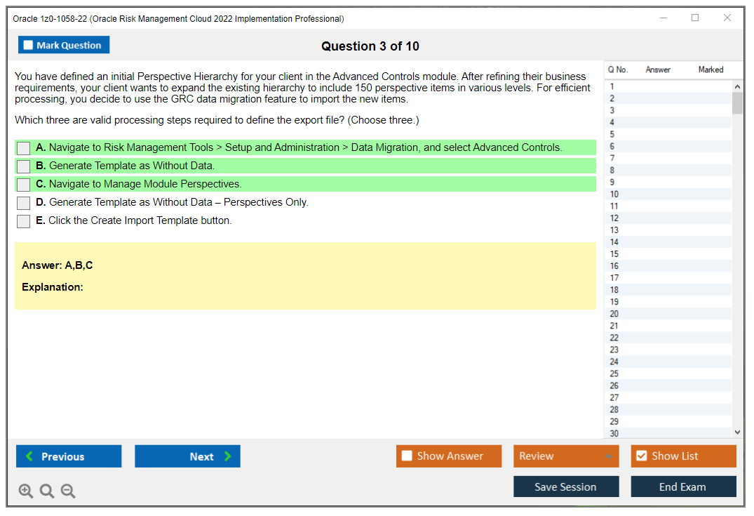 Oracle 1z0-1058-22 (Oracle Risk Management Cloud 2022 Implementation Professional) Prüfungs-Simulator Test Engine Prüfungs-Dumps 3