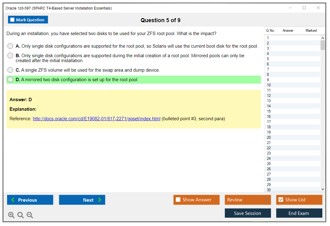 Oracle 1z0-597 (SPARC T4-Based Server Installation Essentials) Prüfungs-Simulator Test Engine Prüfungs-Dumps 5