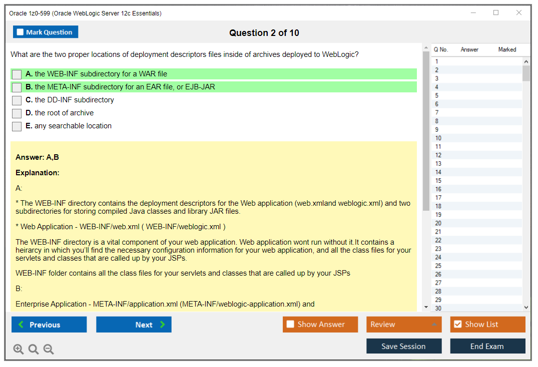 Oracle 1z0-599 (Oracle WebLogic Server 12c Essentials) Prüfungs-Simulator Test Engine Prüfungs-Dumps 2