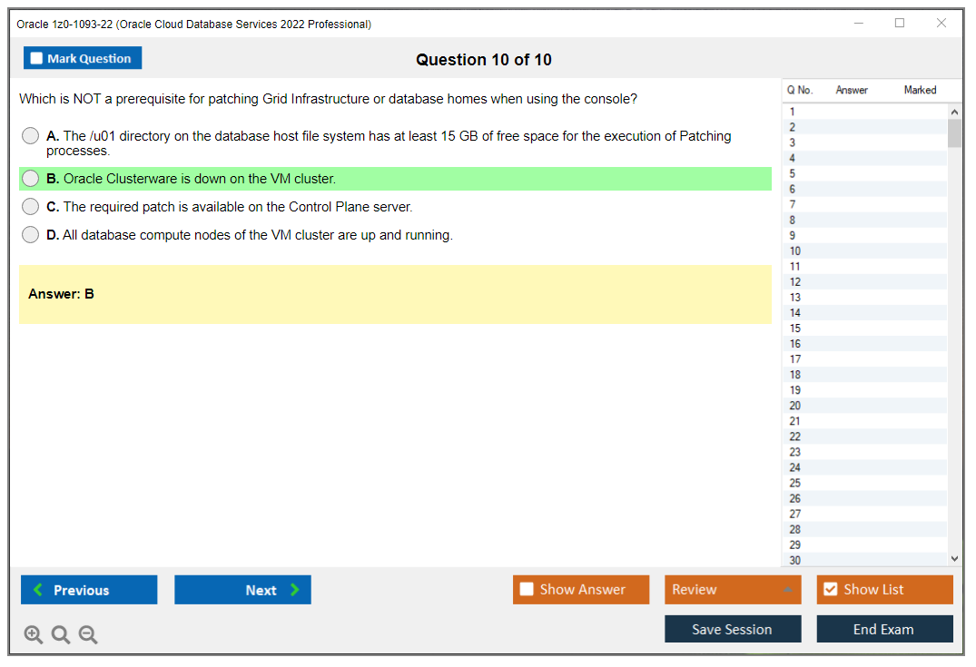 Oracle 1z0-1093-22 (Oracle Cloud Database Services 2022 Professional) Prüfungs-Simulator Test Engine Prüfungs-Dumps 10