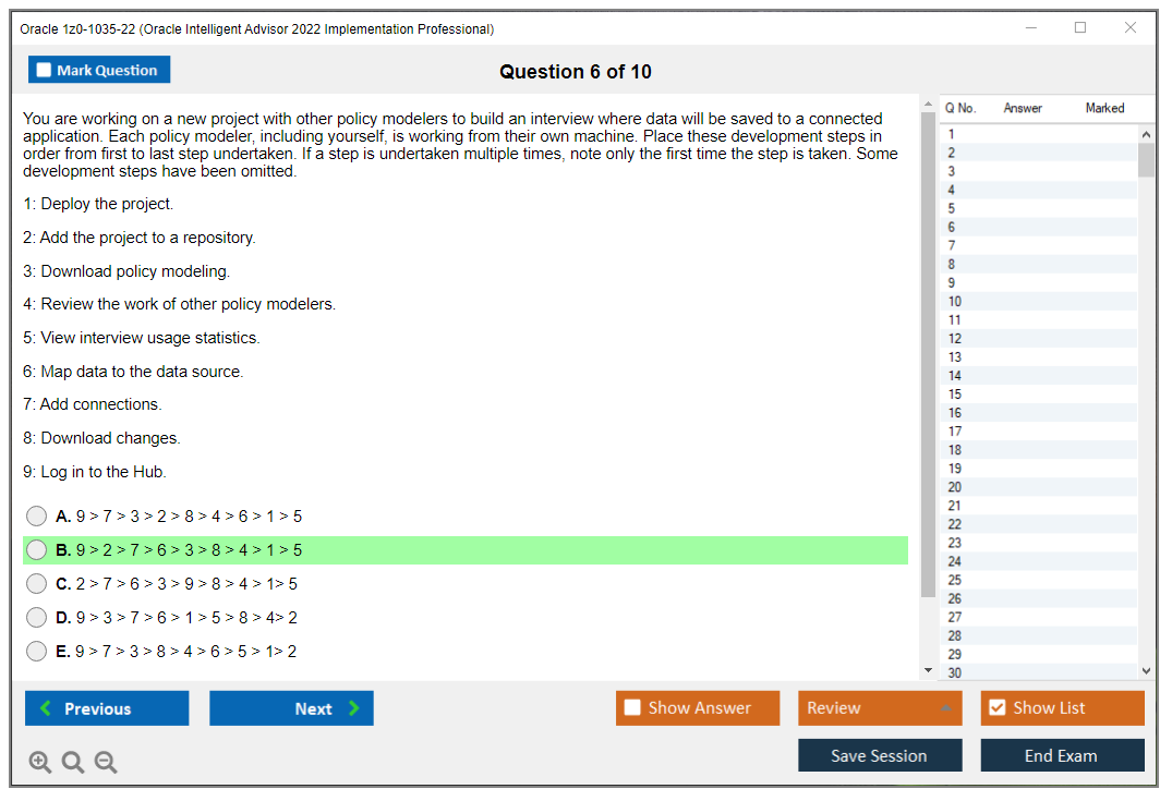 Oracle 1z0-1035-22 (Oracle Intelligent Advisor 2022 Implementation Professional) Prüfungs-Simulator Test Engine Prüfungs-Dumps 6