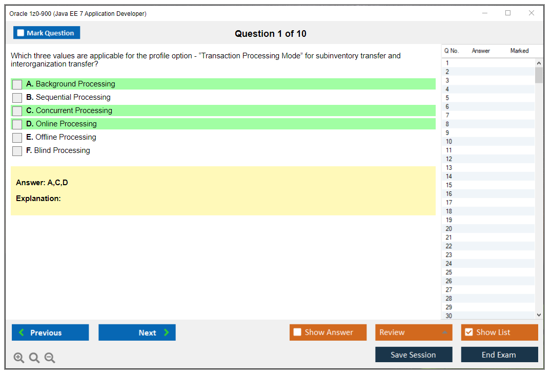 Oracle 1z0-900 (Java EE 7 Application Developer) Simulador de examen Motor de pruebas Dumps de examen 1