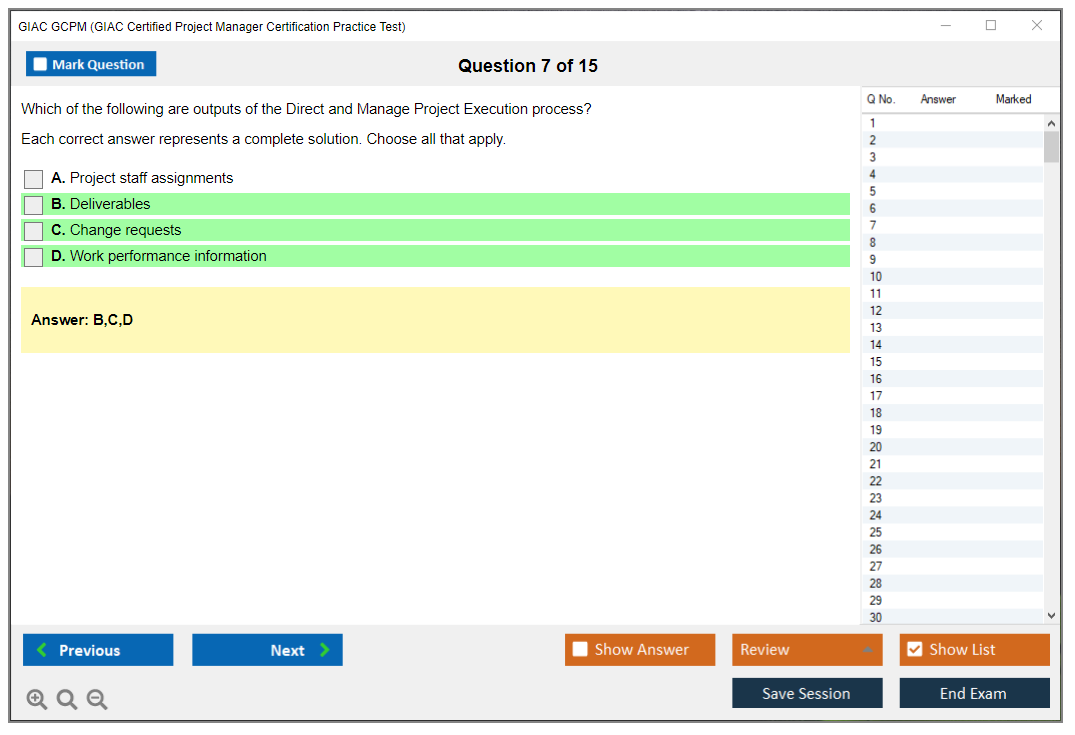 GIAC GCPM (GIAC Certified Project Manager Certification Practice Test) Simulador de exame Motor de teste Dumps de exame 7