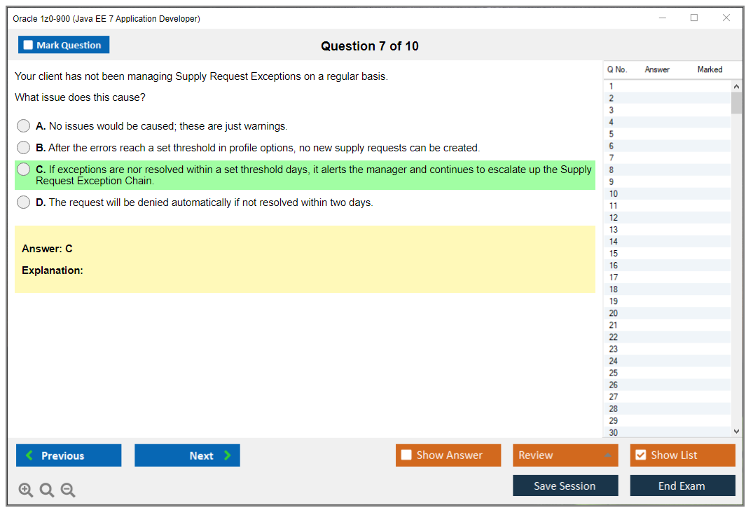 Oracle 1z0-900 (Java EE 7 Application Developer) Simulador de examen Motor de pruebas Dumps de examen 7