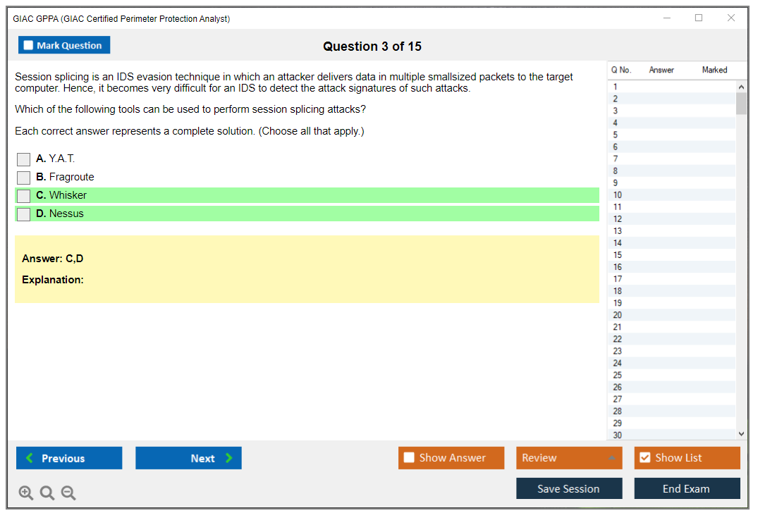 GIAC GPPA (GIAC Certified Perimeter Protection Analyst) Exam Simulator Test Engine Practice Exam 3