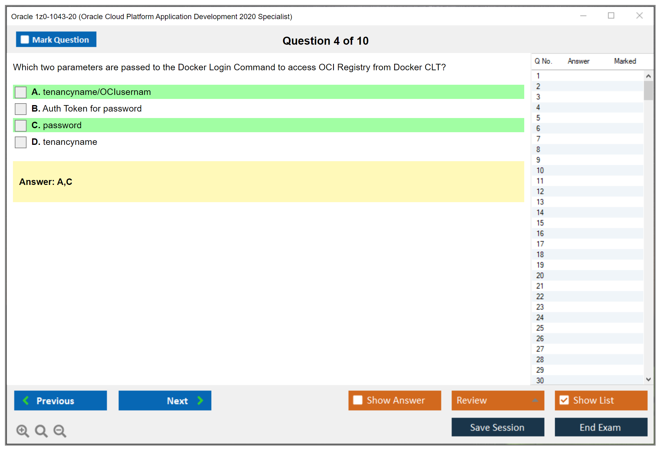 Oracle 1z0-1043-20 (Oracle Cloud Platform Application Development 2020 Specialist) Exam Simulator Test Engine Practice Exam 4