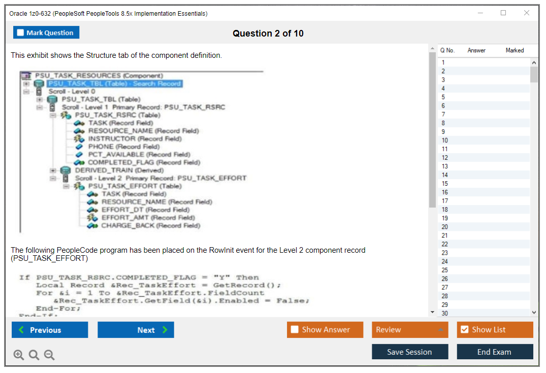 Oracle 1z0-632 (PeopleSoft PeopleTools 8.5x Implementation Essentials) Prüfungs-Simulator Test Engine Prüfungs-Dumps 2