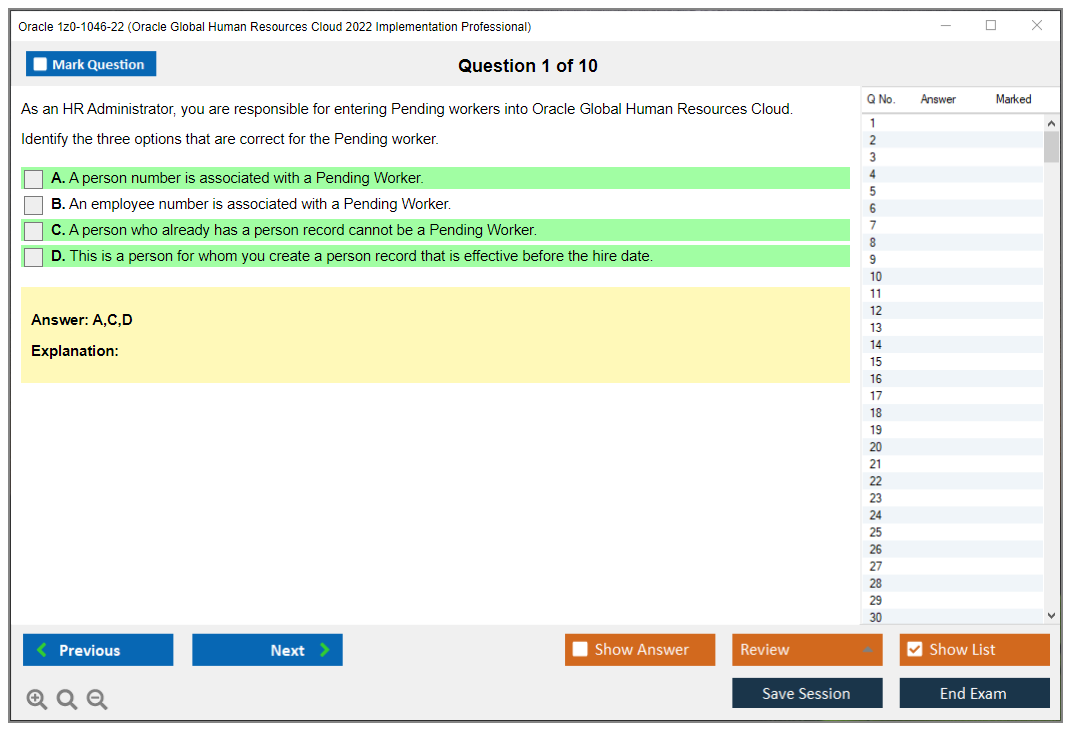 Oracle 1z0-1046-22 (Oracle Global Human Resources Cloud 2022 Implementation Professional) Prüfungs-Simulator Test Engine Prüfungs-Dumps 1