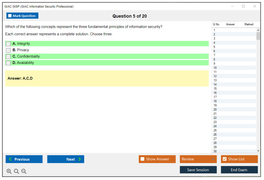 GIAC GISP (GIAC Information Security Professional) Exam Simulator Test Engine Practice Exam 5