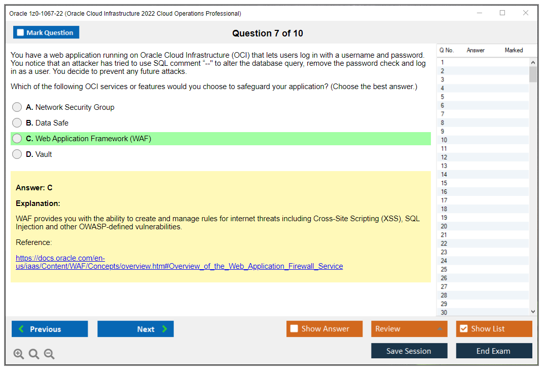 Oracle 1z0-1067-22 (Oracle Cloud Infrastructure 2022 Cloud Operations Professional) Prüfungs-Simulator Test Engine Prüfungs-Dumps 7