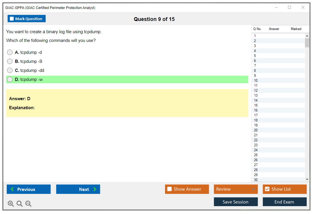 GIAC GPPA (GIAC Certified Perimeter Protection Analyst) Exam Simulator Test Engine Practice Exam 9