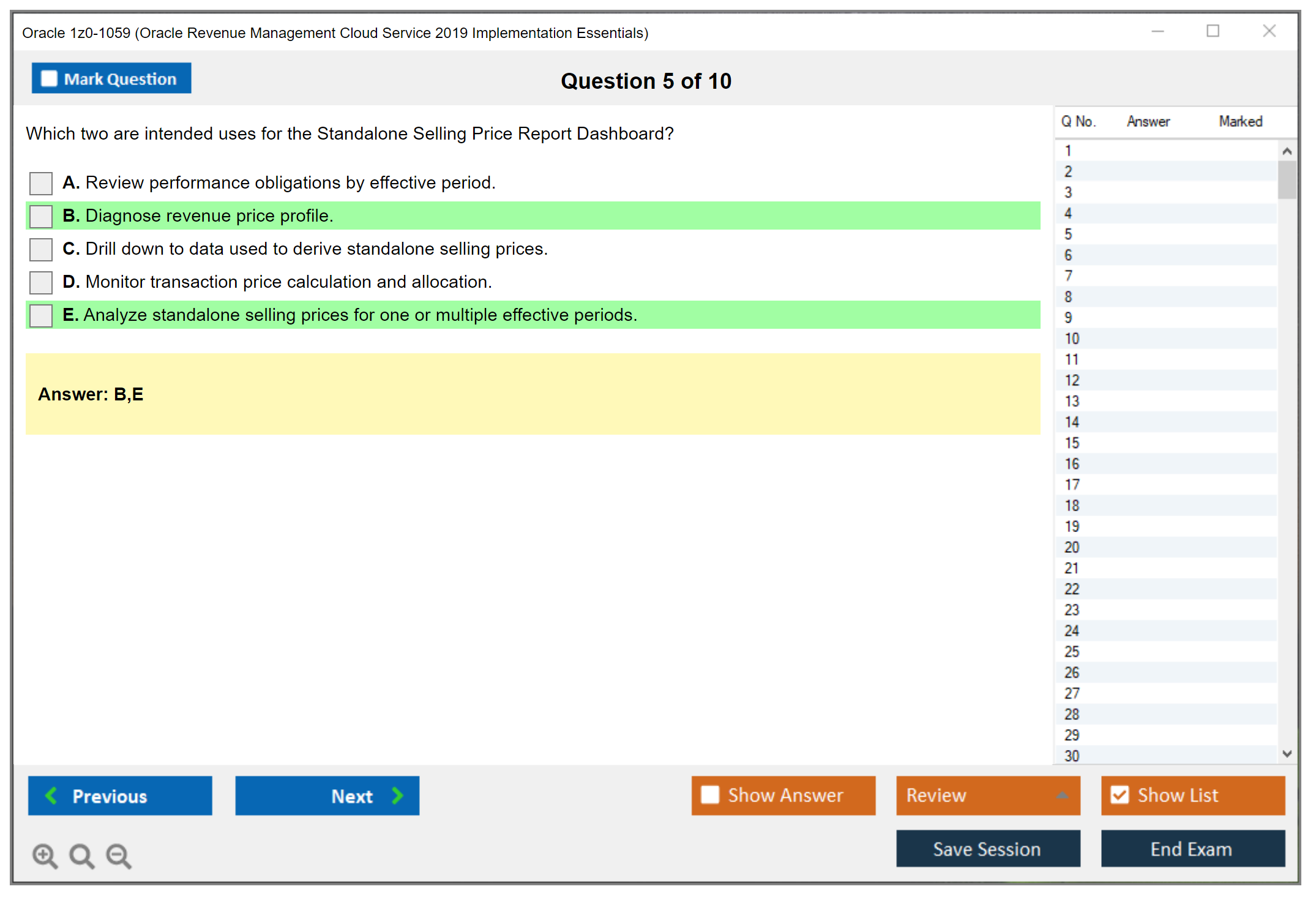 Oracle 1z0-1059 (Oracle Revenue Management Cloud Service 2019 Implementation Essentials) Prüfungs-Simulator Test Engine Prüfungs-Dumps 5