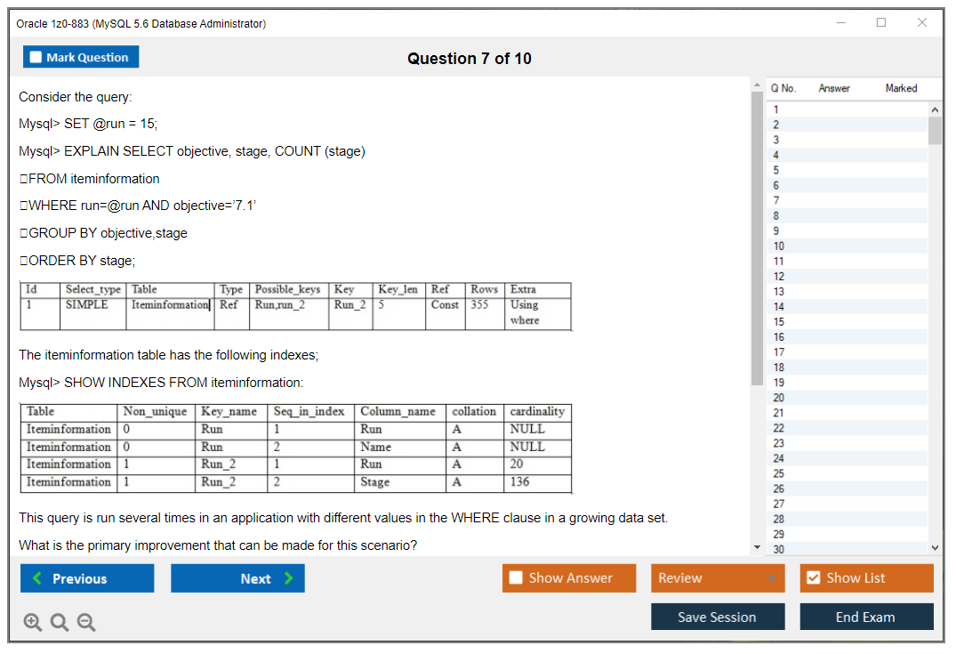 Oracle 1z0-883 (MySQL 5.6 Database Administrator) Prüfungs-Simulator Test Engine Prüfungs-Dumps 7