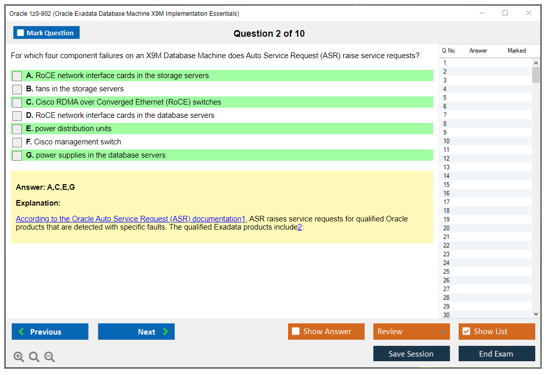 Oracle 1z0-902 (Oracle Exadata Database Machine X9M Implementation Essentials) Simulateur d'examen Moteur de test Dumps d'examen 2