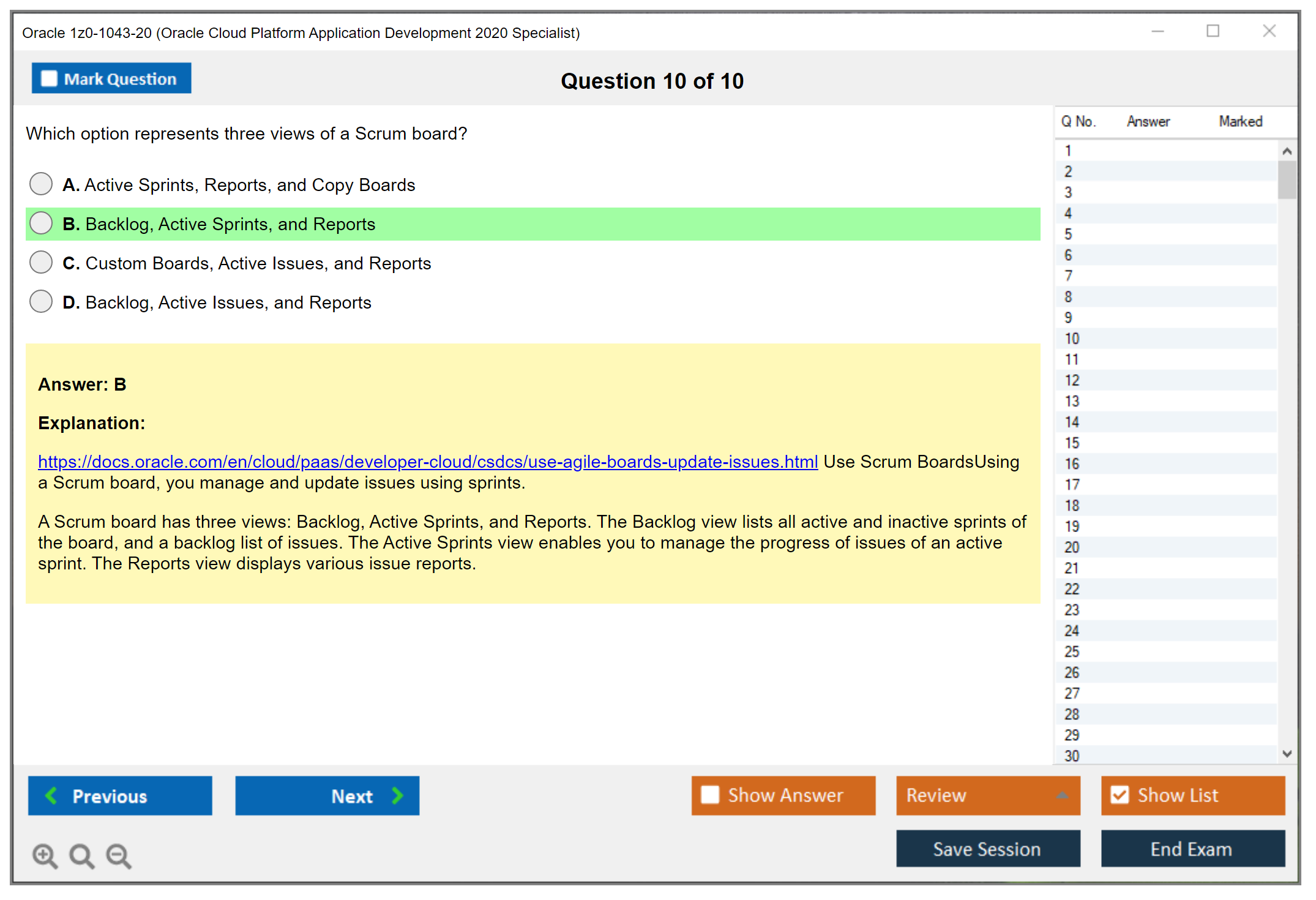 Oracle 1z0-1043-20 (Oracle Cloud Platform Application Development 2020 Specialist) Exam Simulator Test Engine Practice Exam 10