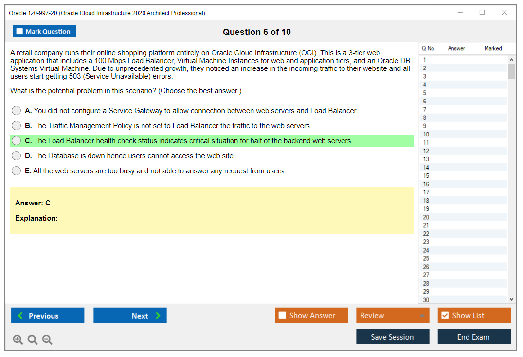 Oracle 1z0-997-20 (Oracle Cloud Infrastructure 2020 Architect Professional) Prüfungs-Simulator Test Engine Prüfungs-Dumps 6