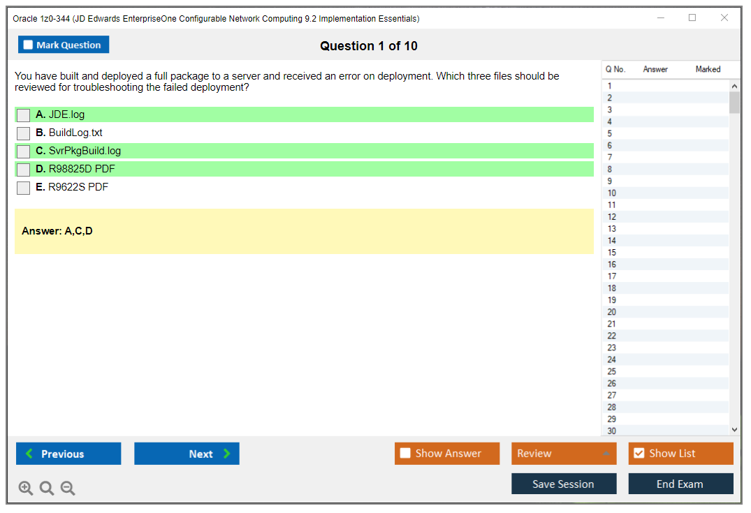 Oracle 1z0-344 (JD Edwards EnterpriseOne Configurable Network Computing 9.2 Implementation Essentials) Prüfungs-Simulator Test Engine Prüfungs-Dumps 1