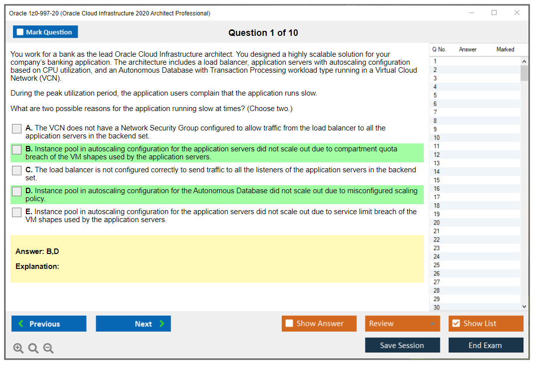 Oracle 1z0-997-20 (Oracle Cloud Infrastructure 2020 Architect Professional) Prüfungs-Simulator Test Engine Prüfungs-Dumps 1