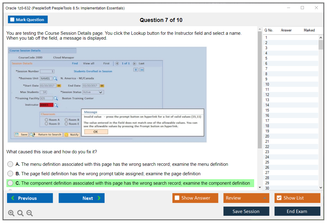 Oracle 1z0-632 (PeopleSoft PeopleTools 8.5x Implementation Essentials) Prüfungs-Simulator Test Engine Prüfungs-Dumps 7
