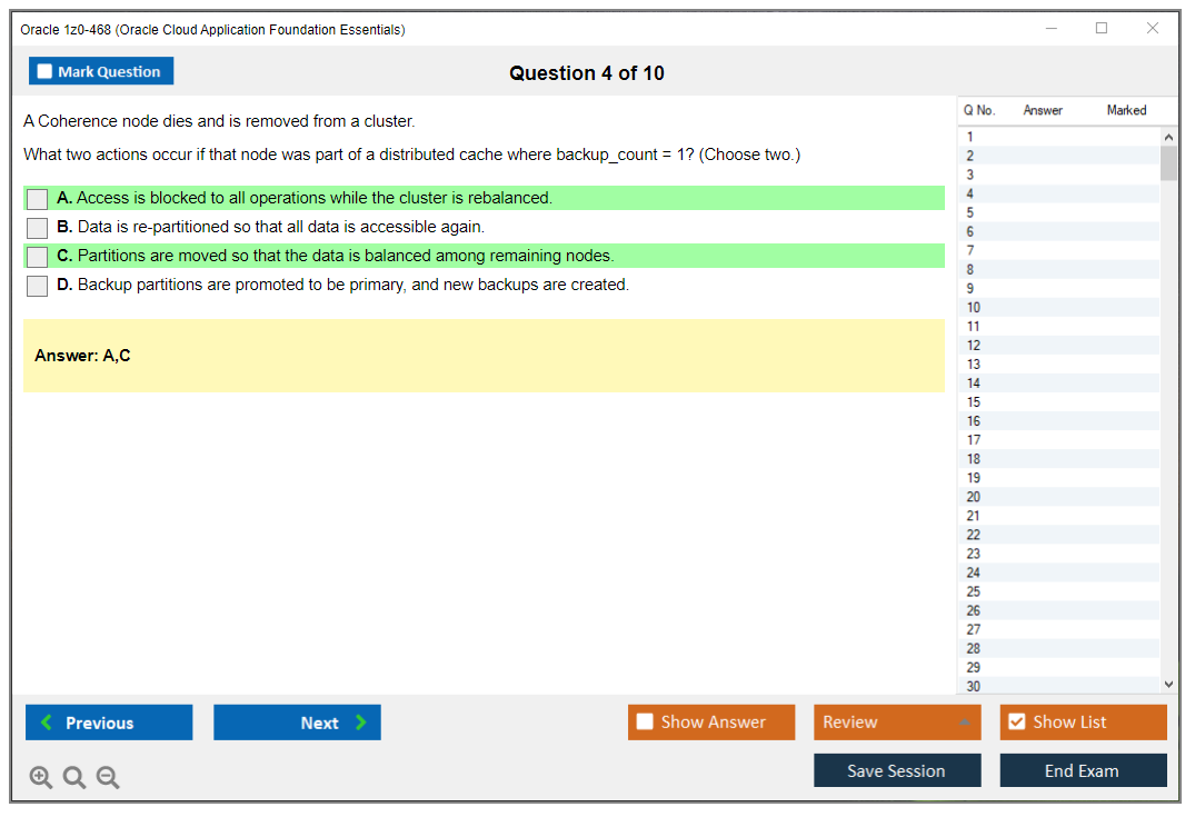 Oracle 1z0-468 (Oracle Cloud Application Foundation Essentials) Exam Simulator Test Engine Practice Exam 4