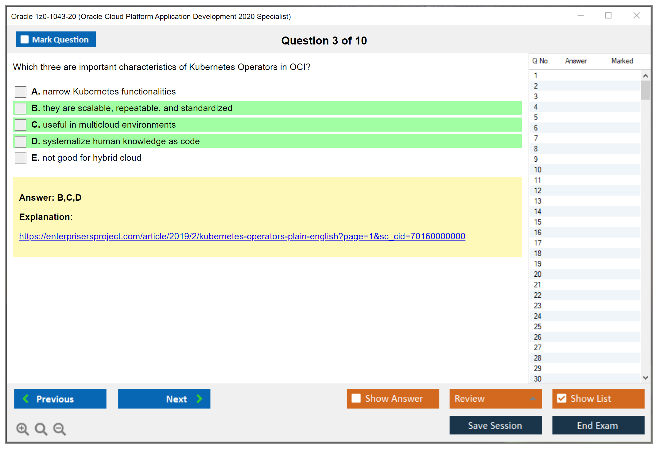 Oracle 1z0-1043-20 (Oracle Cloud Platform Application Development 2020 Specialist) Exam Simulator Test Engine Practice Exam 3