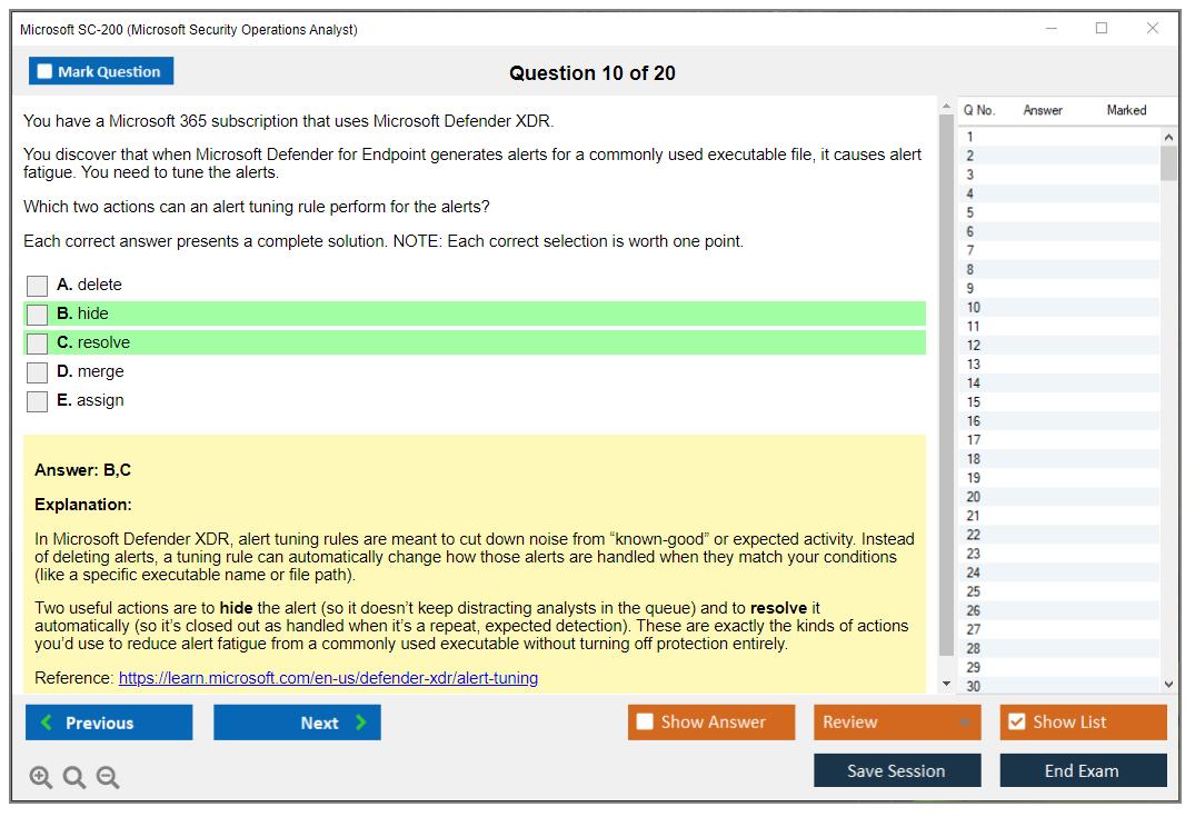 Microsoft SC-200 (Microsoft Security Operations Analyst) Prüfungs-Simulator Test Engine Prüfungs-Dumps 10