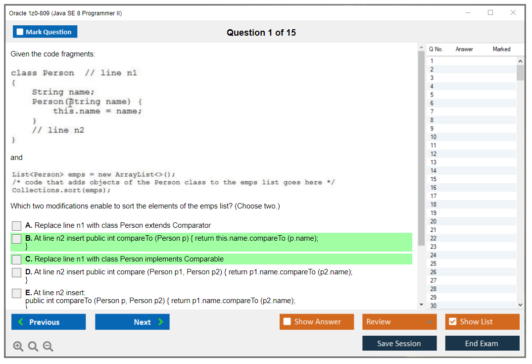 Oracle 1z0-809 (Java SE 8 Programmer II) Simulateur d'examen Moteur de test Dumps d'examen 1
