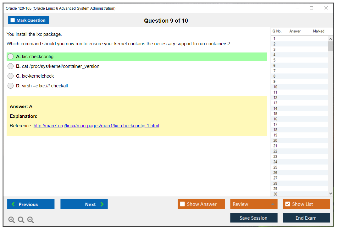 Oracle 1z0-105 (Oracle Linux 6 Advanced System Administration) Exam Simulator Test Engine Practice Exam 9