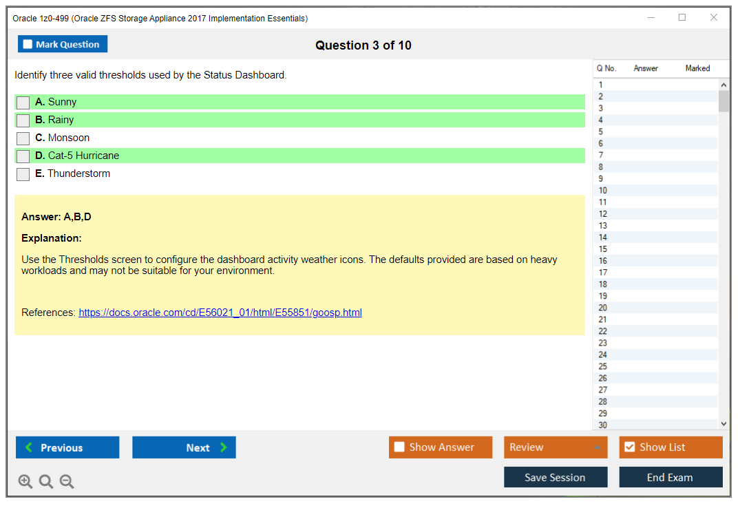 Oracle 1z0-499 (Oracle ZFS Storage Appliance 2017 Implementation Essentials) Prüfungs-Simulator Test Engine Prüfungs-Dumps 3