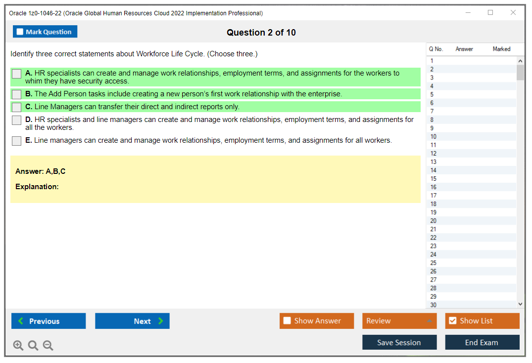 Oracle 1z0-1046-22 (Oracle Global Human Resources Cloud 2022 Implementation Professional) Prüfungs-Simulator Test Engine Prüfungs-Dumps 2