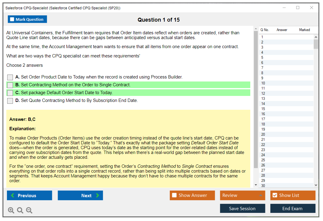 Salesforce CPQ-Specialist (Salesforce Certified CPQ Specialist) Симулятор экзамена Тестовый движок Экзаменационные дампы 1