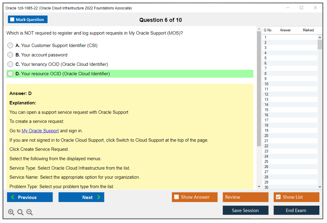 Oracle 1z0-1085-22 (Oracle Cloud Infrastructure 2022 Foundations Associate) Prüfungs-Simulator Test Engine Prüfungs-Dumps 6