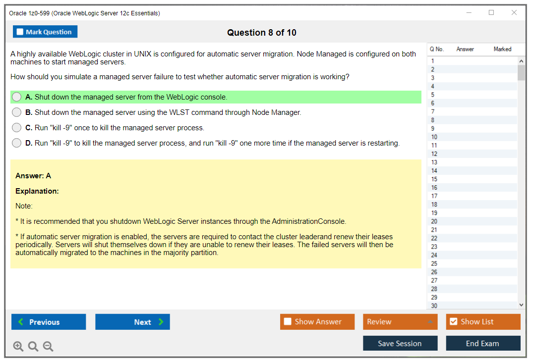 Oracle 1z0-599 (Oracle WebLogic Server 12c Essentials) Prüfungs-Simulator Test Engine Prüfungs-Dumps 8