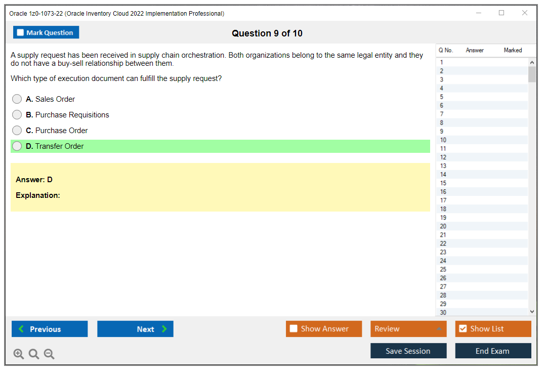 Oracle 1z0-1073-22 (Oracle Inventory Cloud 2022 Implementation Professional) Prüfungs-Simulator Test Engine Prüfungs-Dumps 9