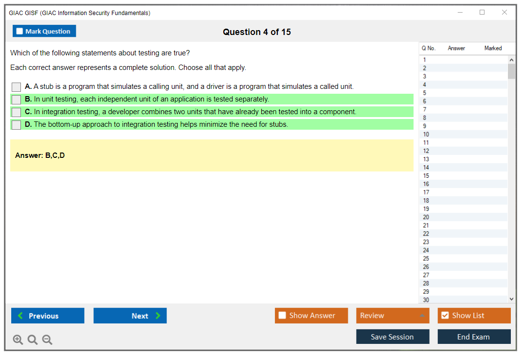 GIAC GISF (GIAC Information Security Fundamentals) Simulatore di esame Motore di test Dump degli esami 4