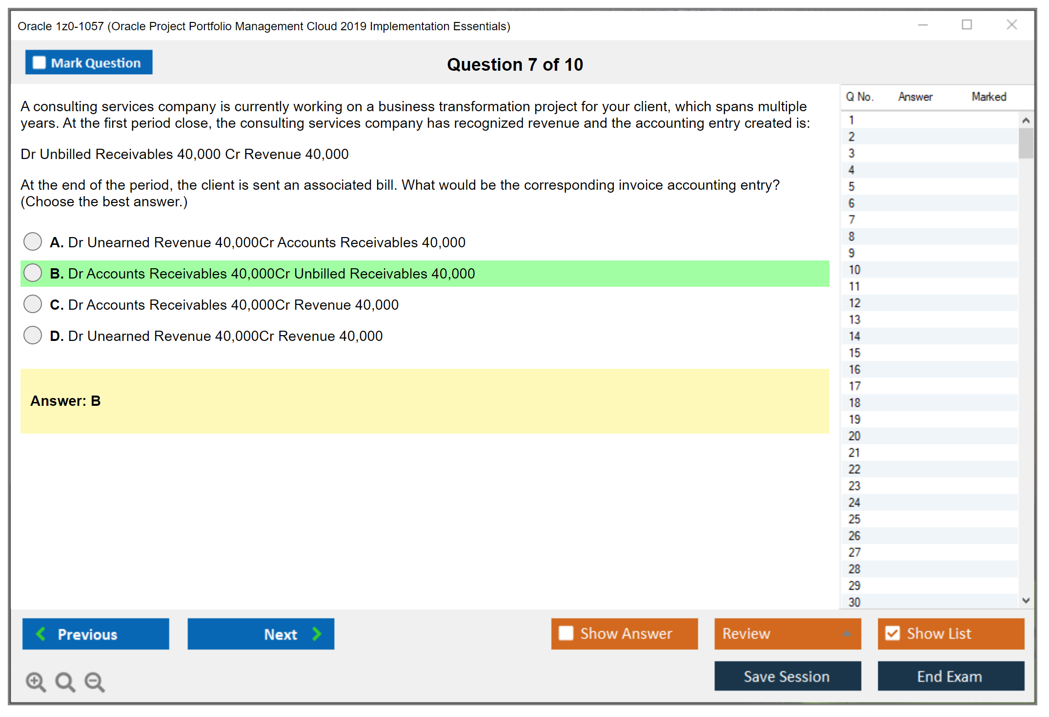 Oracle 1z0-1057 (Oracle Project Portfolio Management Cloud 2019 Implementation Essentials) Prüfungs-Simulator Test Engine Prüfungs-Dumps 7