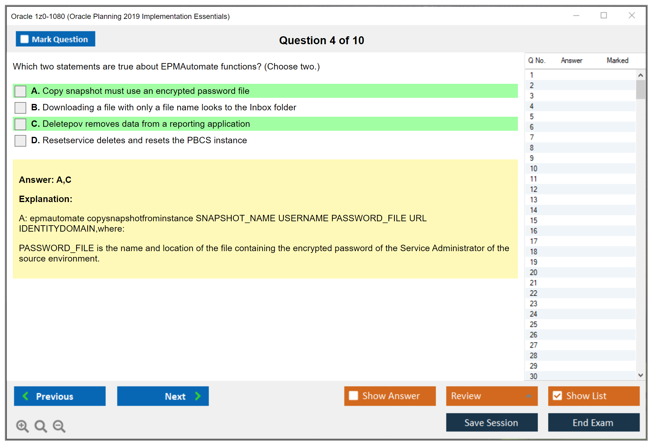 Oracle 1z0-1080 (Oracle Planning 2019 Implementation Essentials) Prüfungs-Simulator Test Engine Prüfungs-Dumps 4