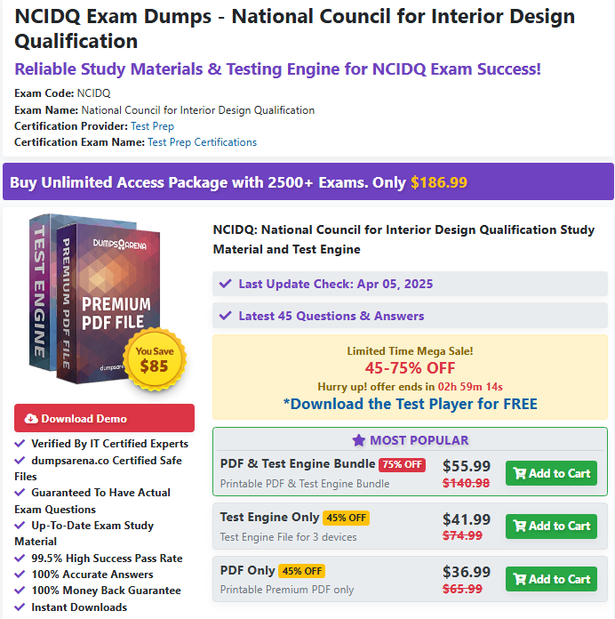 NCIDQ Exam Dumps - National Council for Interior Design Qualification