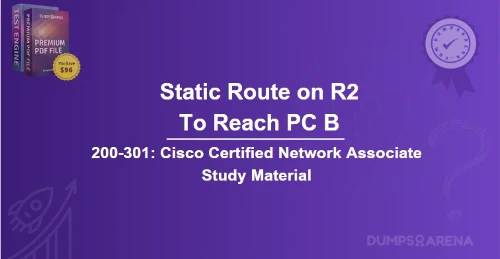 Which Command Will Create A Static Route on R2 In Order To Reach PC B?