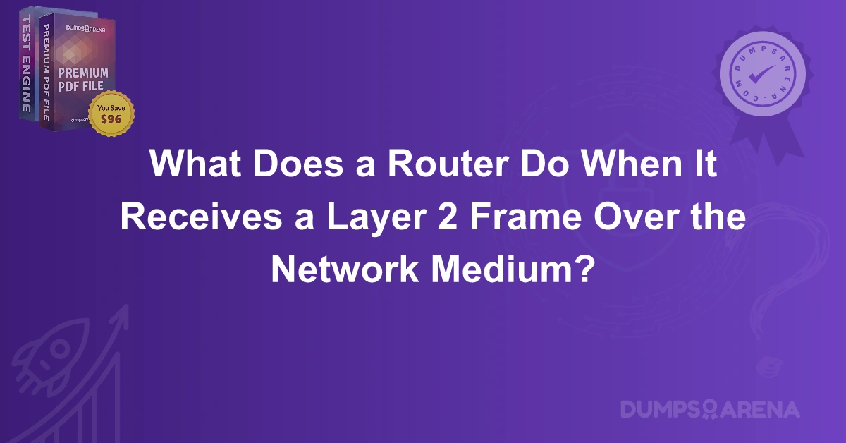 What Does a Router Do When It Receives a Layer 2 Frame Over the Network Medium?