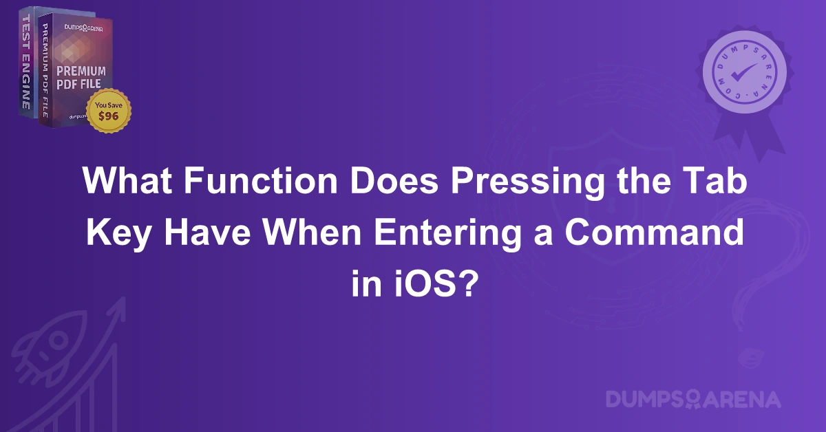 What Function Does Pressing the Tab Key Have When Entering a Command in iOS?