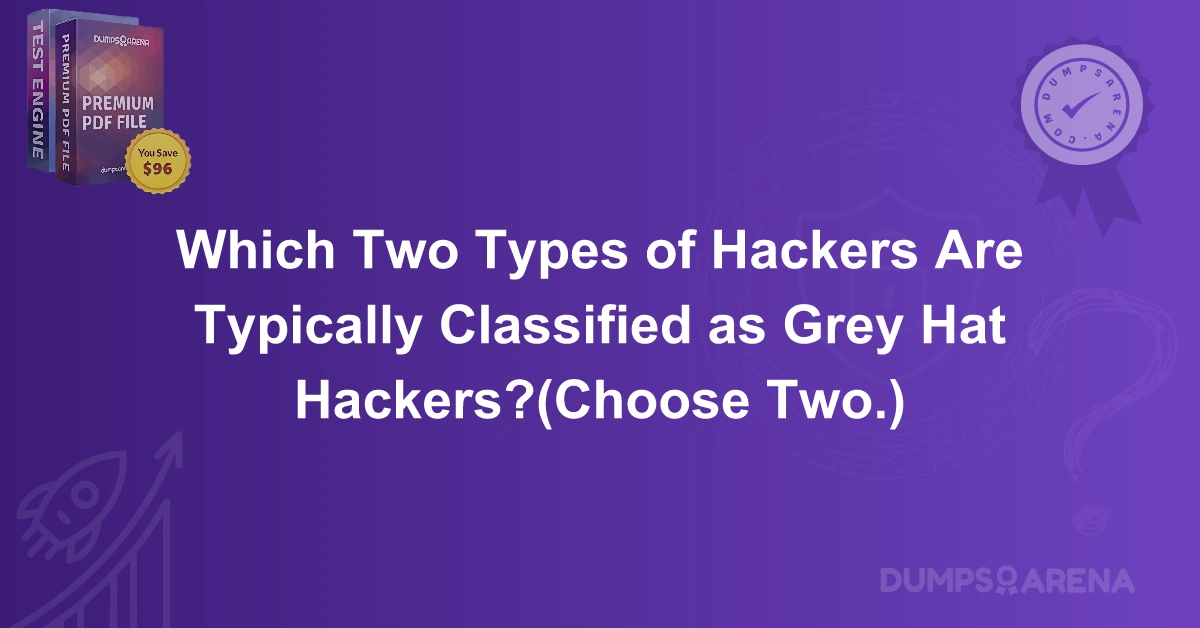 Which Two Types of Hackers Are Typically Classified as Grey Hat Hackers?(Choose Two.)
