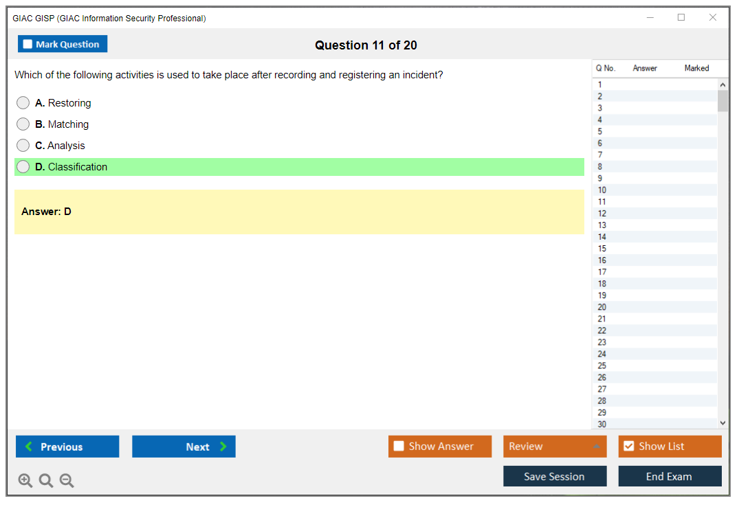 GIAC GISP (GIAC Information Security Professional) Exam Simulator Test Engine Practice Exam 11