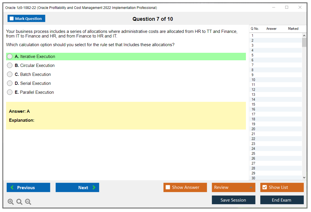 Oracle 1z0-1082-22 (Oracle Profitability and Cost Management 2022 Implementation Professional) Prüfungs-Simulator Test Engine Prüfungs-Dumps 7