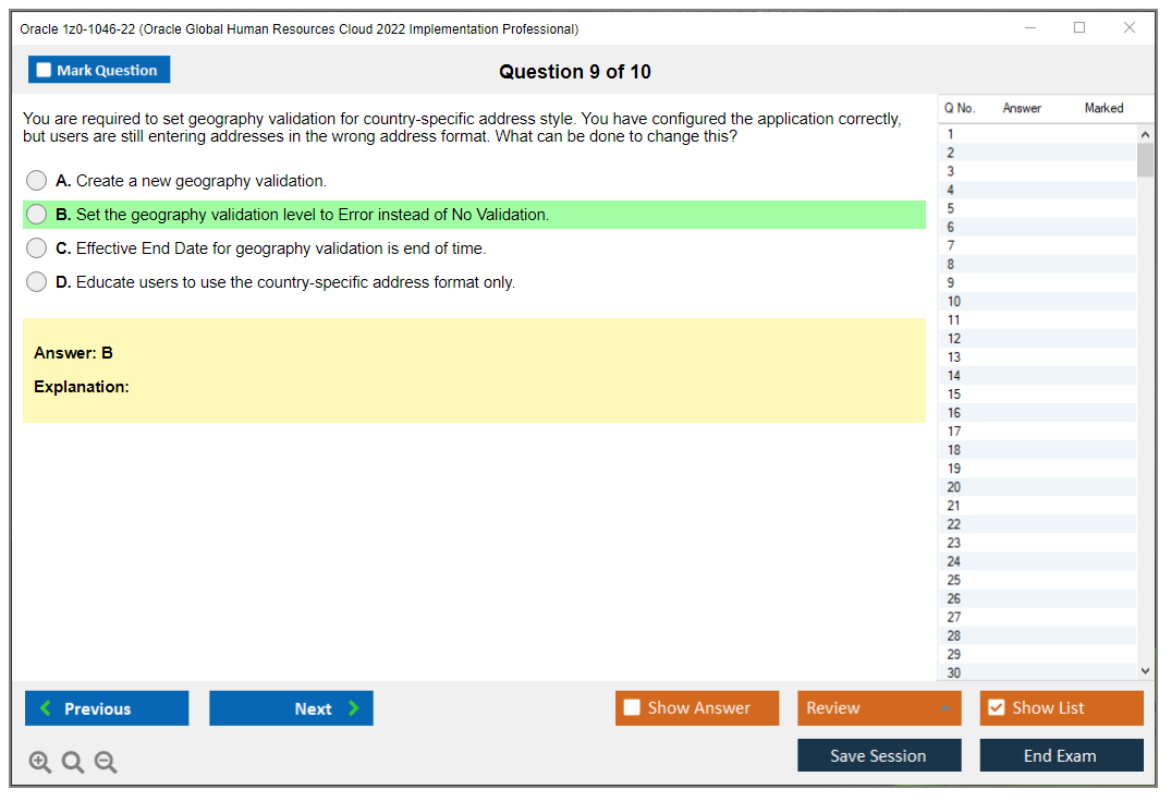 Oracle 1z0-1046-22 (Oracle Global Human Resources Cloud 2022 Implementation Professional) Prüfungs-Simulator Test Engine Prüfungs-Dumps 9