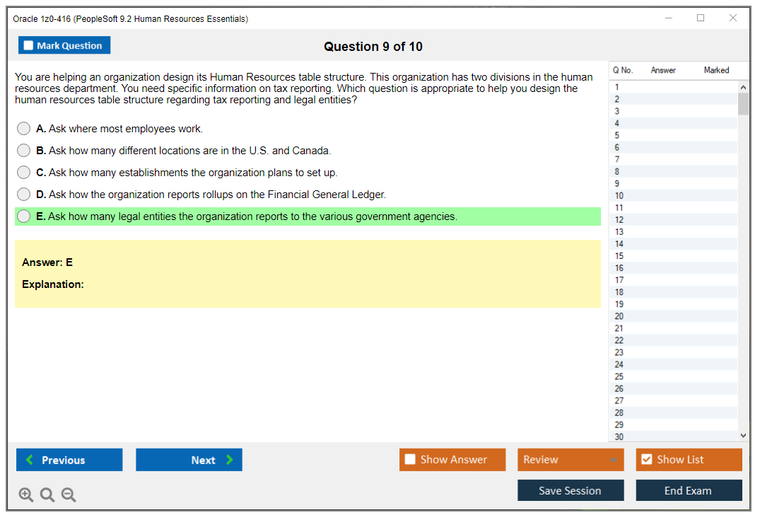 Oracle 1z0-416 (PeopleSoft 9.2 Human Resources Essentials) Prüfungs-Simulator Test Engine Prüfungs-Dumps 9