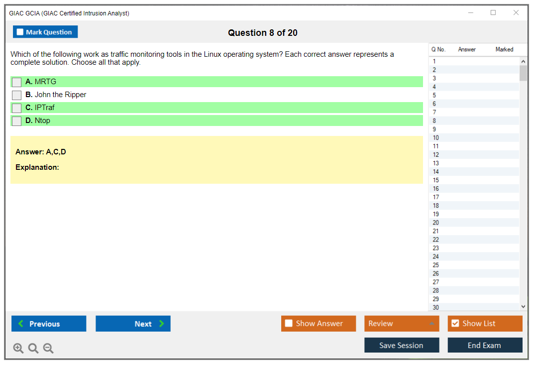 GIAC GCIA (GCIA – GIAC Certified Intrusion Analyst Practice Test) Симулятор экзамена Тестовый движок Экзаменационные дампы 8