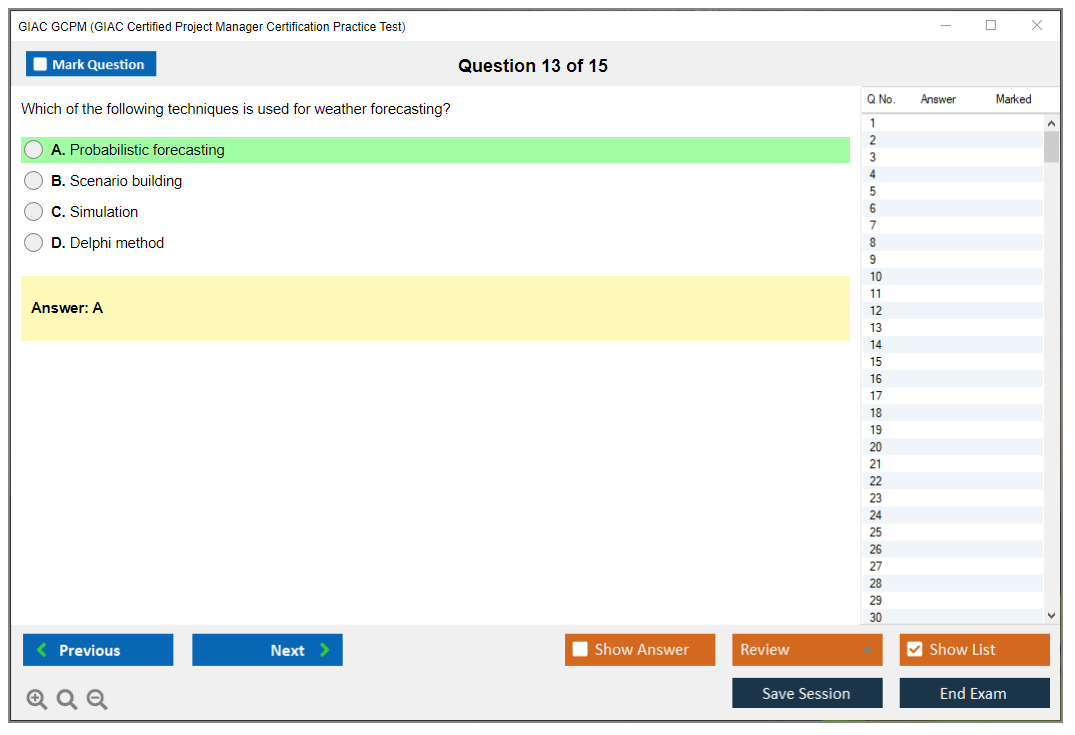 GIAC GCPM (GIAC Certified Project Manager Certification Practice Test) Simulador de exame Motor de teste Dumps de exame 13