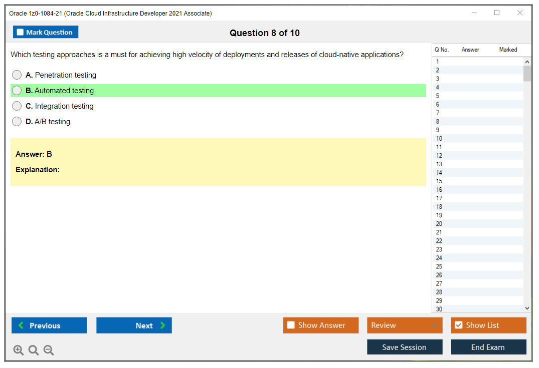 Oracle 1z0-1084-21 (Oracle Cloud Infrastructure Developer 2021 Associate) Prüfungs-Simulator Test Engine Prüfungs-Dumps 8